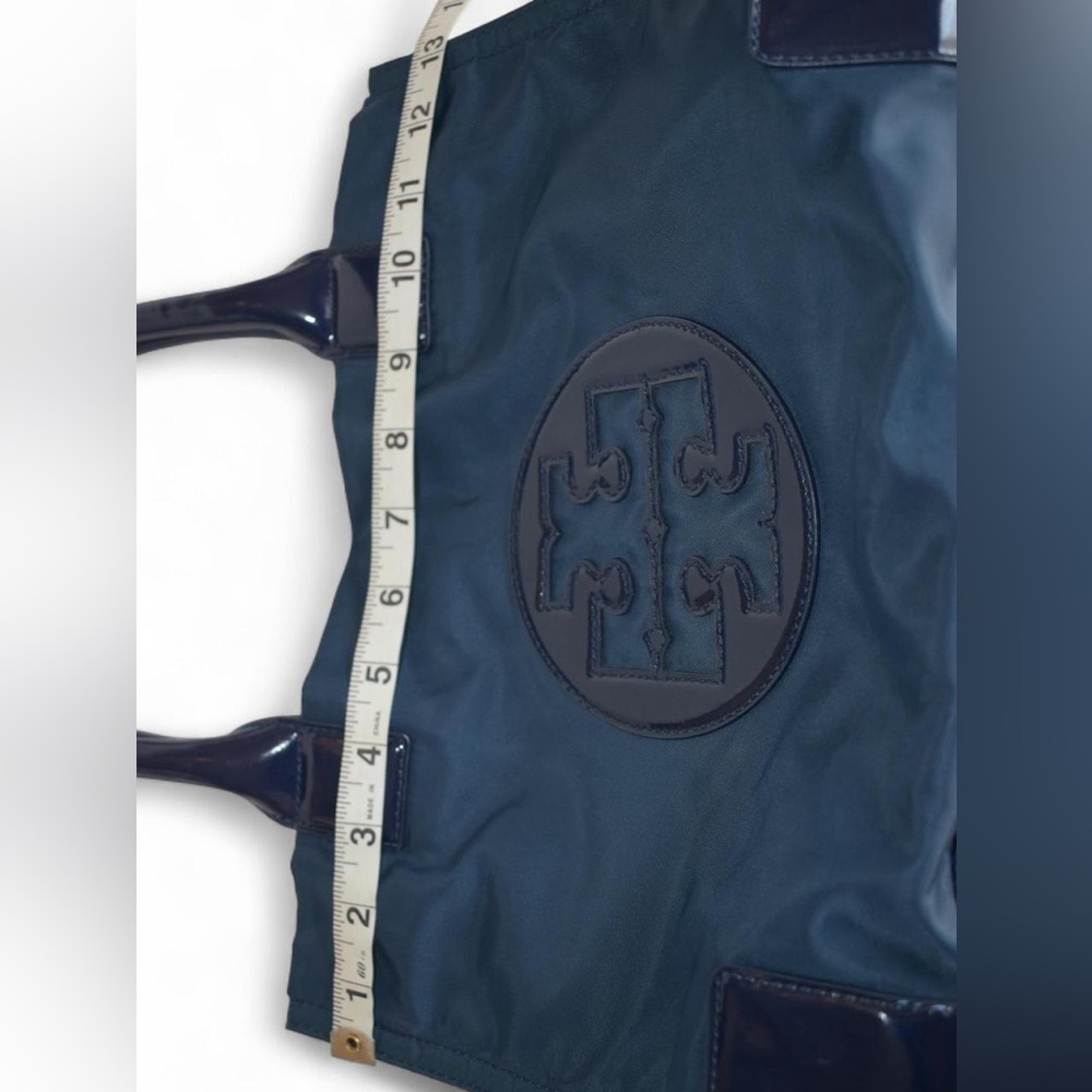 Tory Burch Mini Ella Patent Tote Bag Blue - Picture 11 of 14